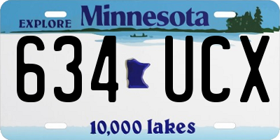 MN license plate 634UCX