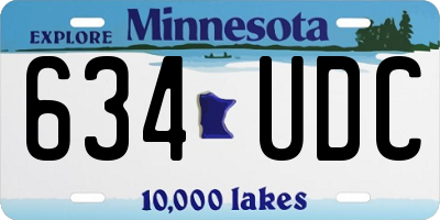 MN license plate 634UDC