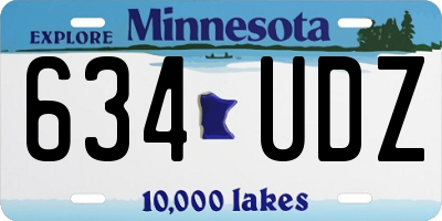 MN license plate 634UDZ