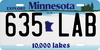 MN license plate 635LAB