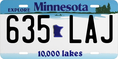 MN license plate 635LAJ