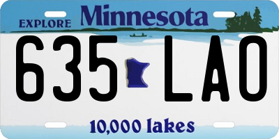 MN license plate 635LAO