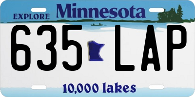 MN license plate 635LAP