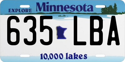 MN license plate 635LBA