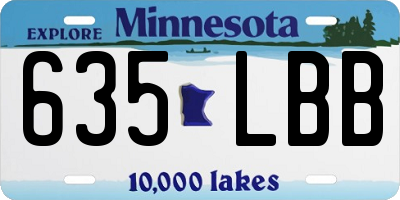 MN license plate 635LBB