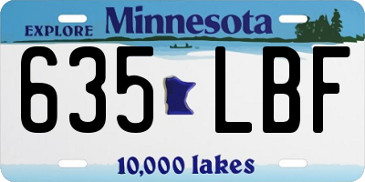 MN license plate 635LBF