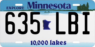 MN license plate 635LBI