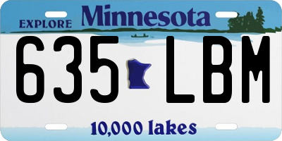 MN license plate 635LBM