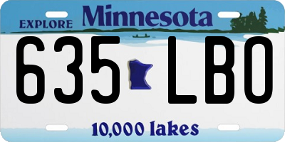 MN license plate 635LBO