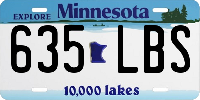 MN license plate 635LBS