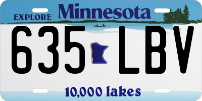 MN license plate 635LBV