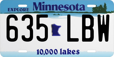 MN license plate 635LBW