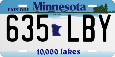 MN license plate 635LBY
