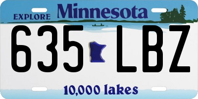 MN license plate 635LBZ