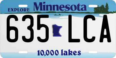 MN license plate 635LCA