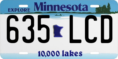 MN license plate 635LCD