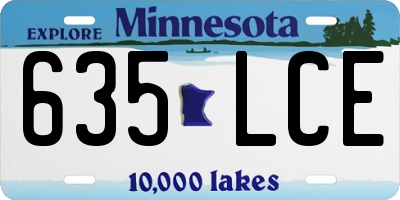 MN license plate 635LCE