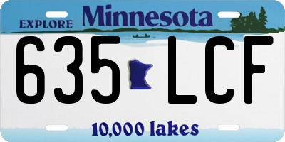 MN license plate 635LCF