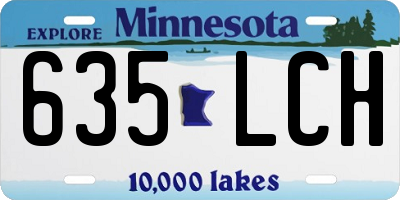 MN license plate 635LCH