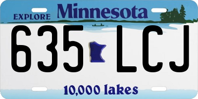 MN license plate 635LCJ