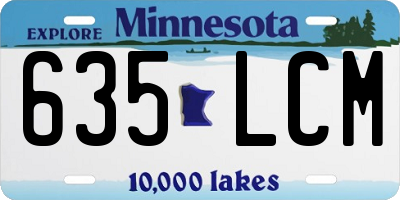 MN license plate 635LCM