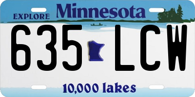 MN license plate 635LCW