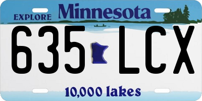 MN license plate 635LCX