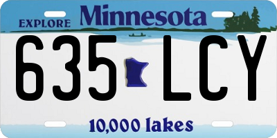 MN license plate 635LCY