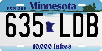 MN license plate 635LDB