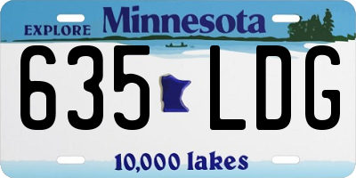MN license plate 635LDG