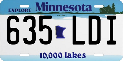 MN license plate 635LDI