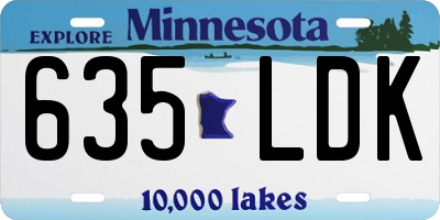 MN license plate 635LDK