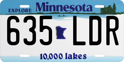 MN license plate 635LDR