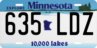 MN license plate 635LDZ