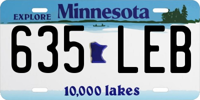 MN license plate 635LEB