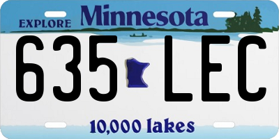 MN license plate 635LEC