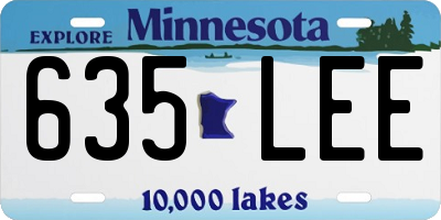 MN license plate 635LEE
