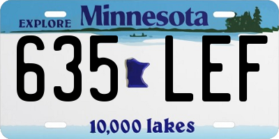 MN license plate 635LEF