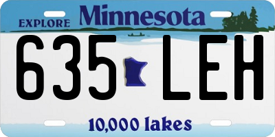 MN license plate 635LEH