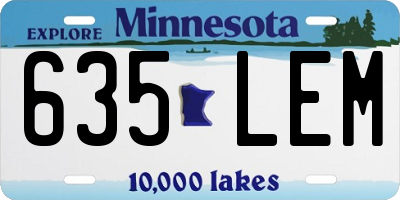 MN license plate 635LEM