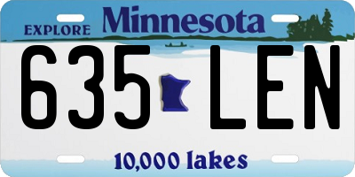 MN license plate 635LEN