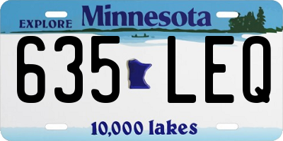 MN license plate 635LEQ