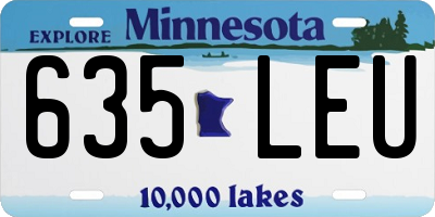 MN license plate 635LEU
