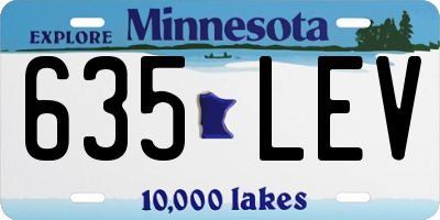 MN license plate 635LEV