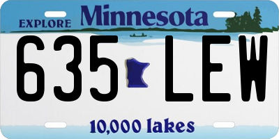 MN license plate 635LEW