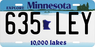 MN license plate 635LEY