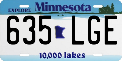 MN license plate 635LGE