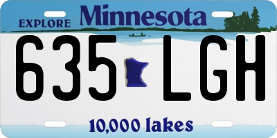 MN license plate 635LGH