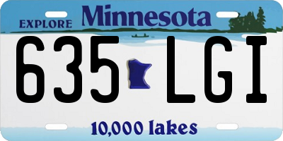 MN license plate 635LGI