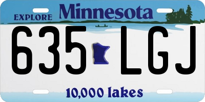 MN license plate 635LGJ